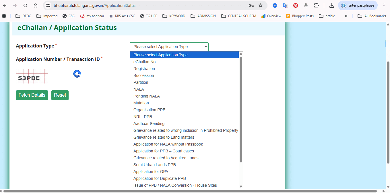 bhu bharathi application status